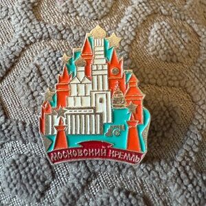 Castle Enamel Pin - Red and Green